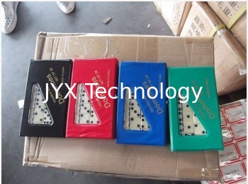 Sistema del dominó, melamina material, 28pcs total, doble seis, embalado en caja del PVC, tamaño: 48x24x7m m, parte: JYX-D1681 proveedor